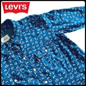 Levi’s floral denim pearl snap shirt